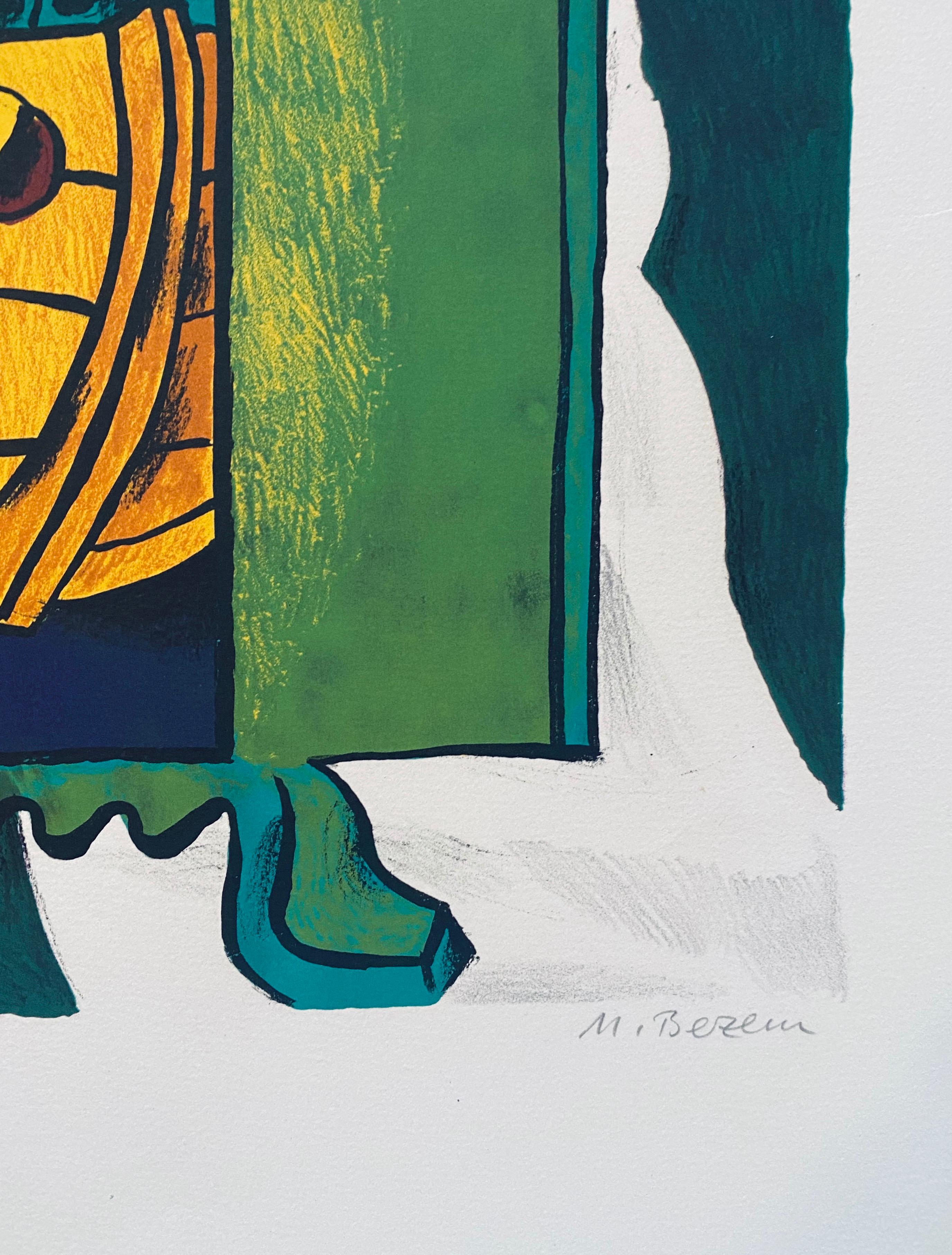 Israeli Surrealist Judaica Abstract Lithograph Naftali Bezem For Sale 5