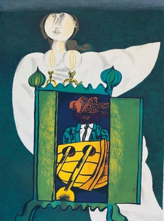 Israeli Surrealist Judaica Abstract Lithograph Naftali Bezem