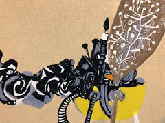 Litografía abstracta y surrealista israelí sobre judaica, muy poco común, de Naftali Bezem