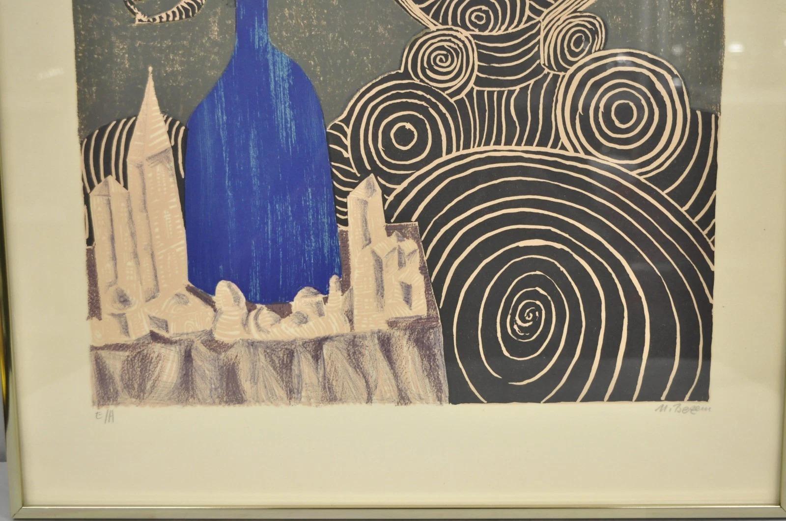 20th Century Naftali Bezem Surrealist Lithograph Signed Print 