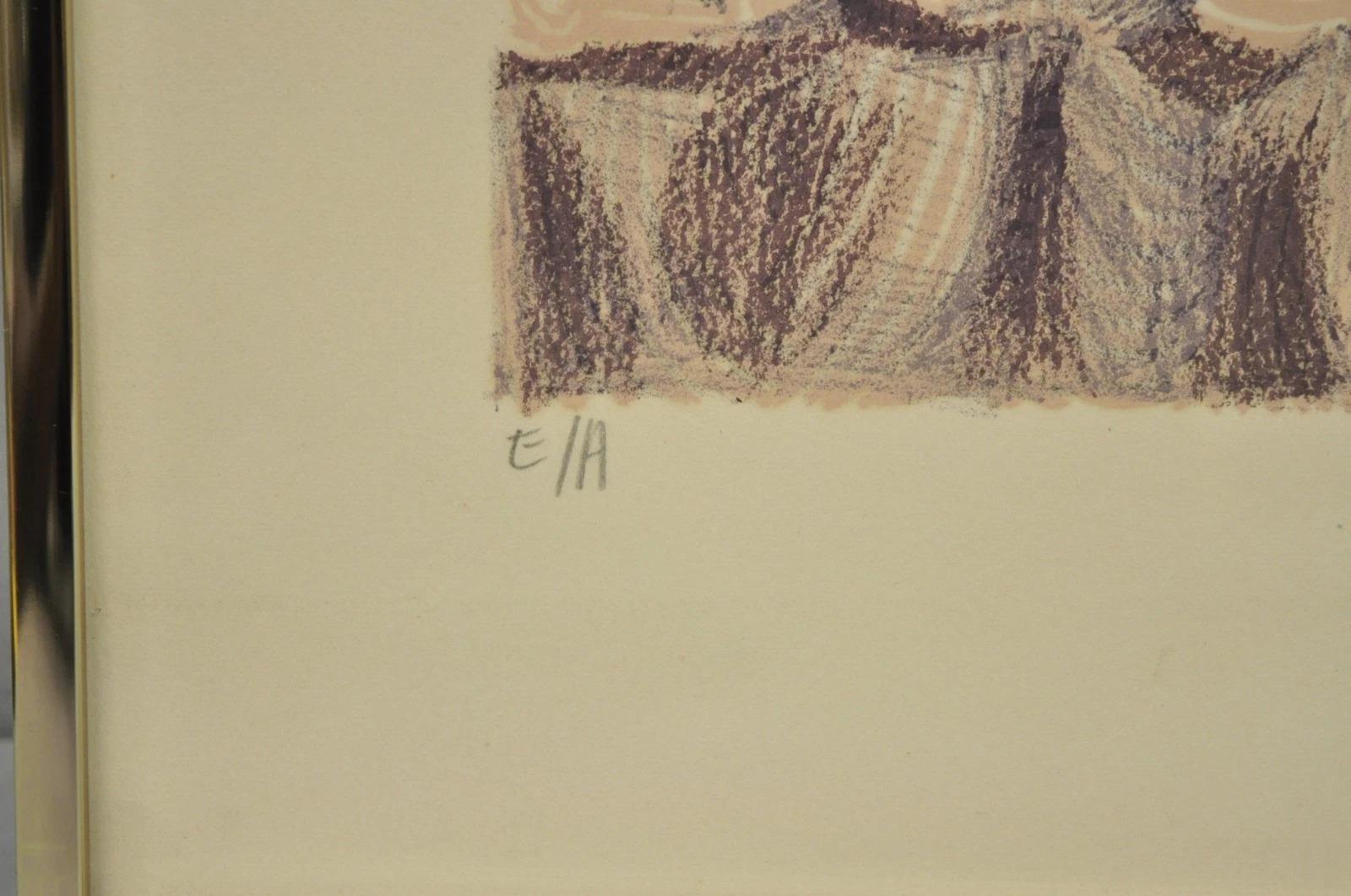Metal Naftali Bezem Surrealist Lithograph Signed Print 