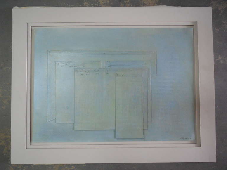 Epifania di Luciano Berio Grande collage astratto Pittura israeliana - Painting Concettualismo di Naftali Golomb