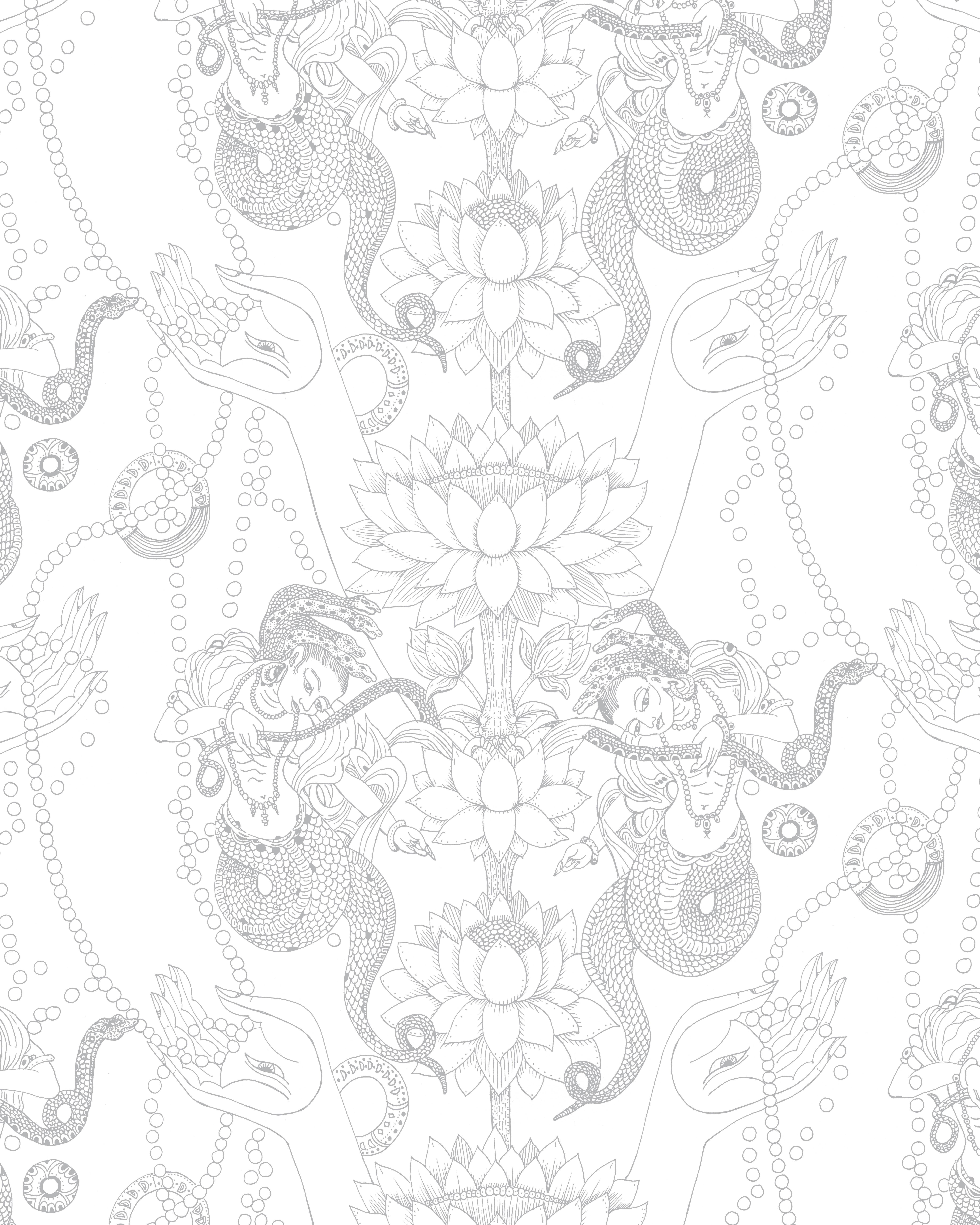 American Naga Lotus Wallpaper on Smooth Paper For Sale