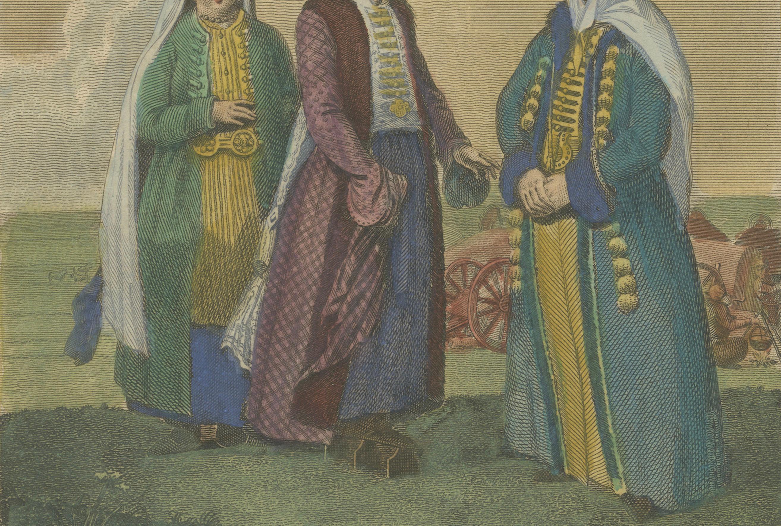 Dutch Nagai Tartars – Traditional Dress of Women of Distinction, c.1810 Engraving For Sale