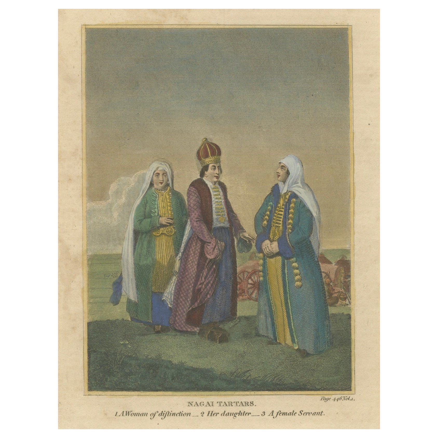 Nagai Tartars – Traditional Dress of Women of Distinction, c.1810 Engraving