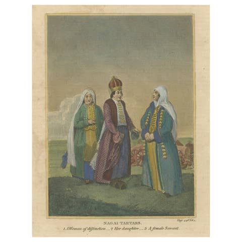 Nagai Tartars – Traditional Dress of Women of Distinction, c.1810 Engraving