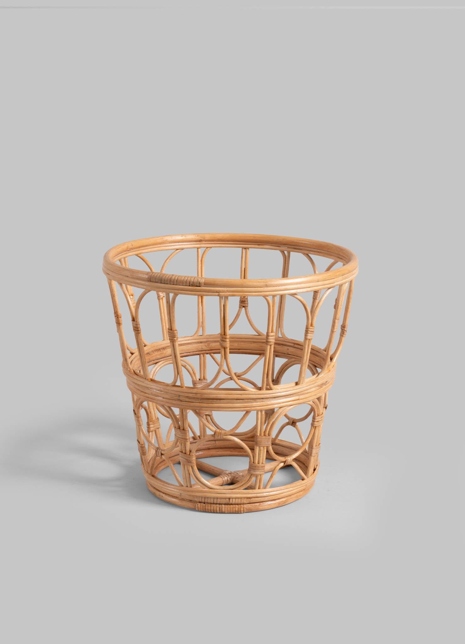 Cast Nagaland Champagne Bucket in Brass and Cane, Viya By Vikram Goyal For Sale