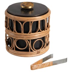 Nagaland Ice Bucket Small  in Brass and Cane, Viya By Vikram Goyal