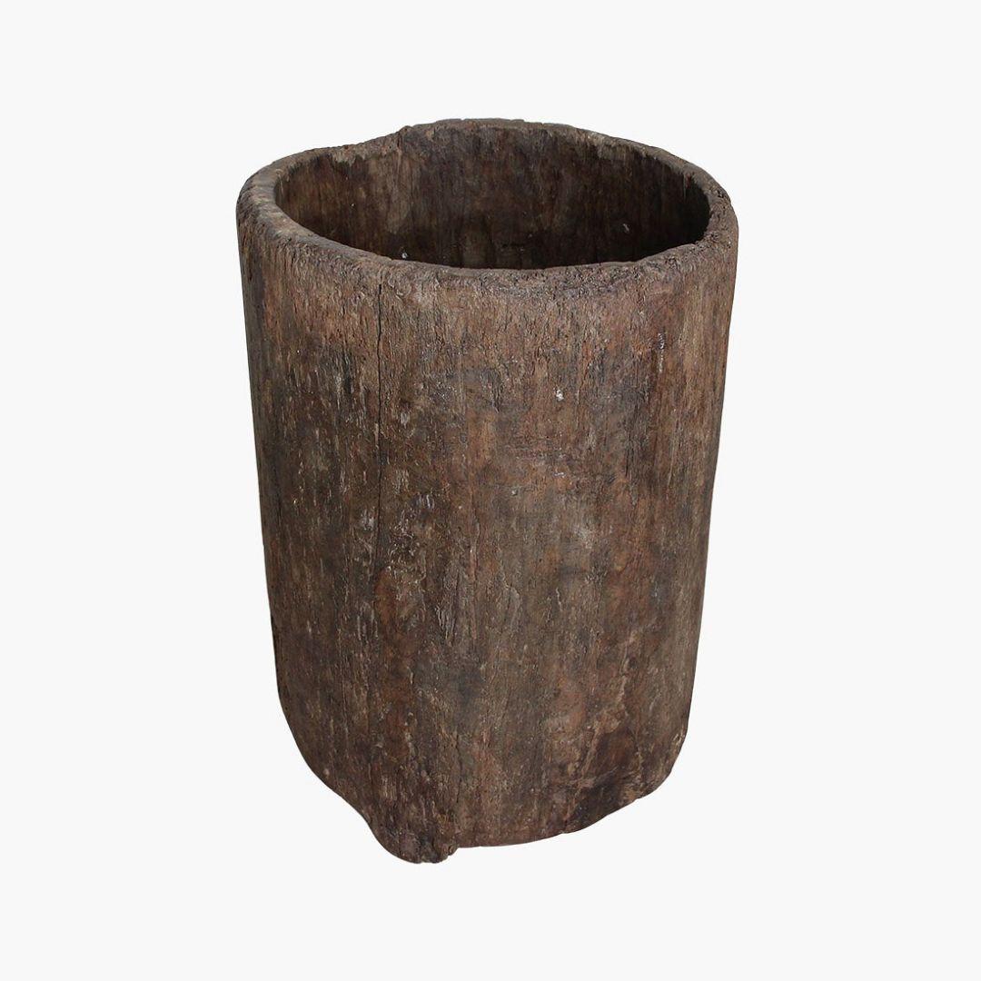 Arts and Crafts Nagaland Wood Trunk Planter, India 1900s For Sale