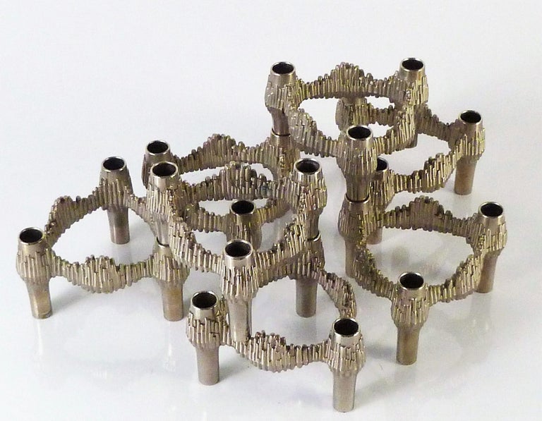 Nagel Quist 7 Stainless Stackable Candleholders by Caesar Stoffi