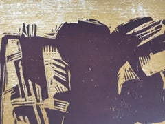 Sin título: Composición xilográfica marrón (Edición 78/200)