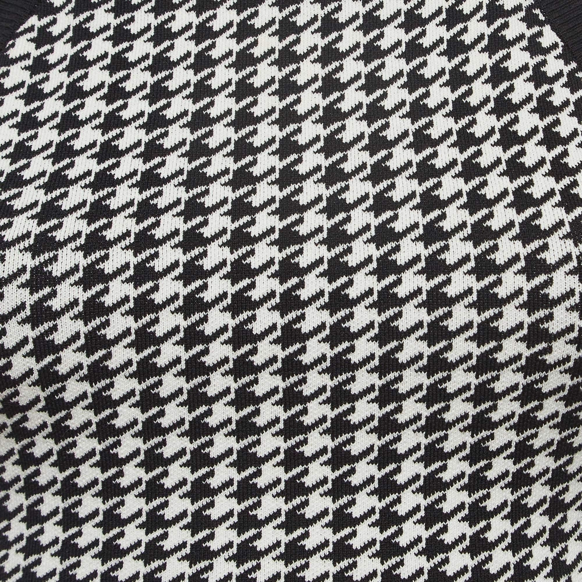 Nagnata Schwarzer Hahnentritt Riemen Rücken Crop Top M im Zustand „Neu“ im Angebot in Dubai, Al Qouz 2