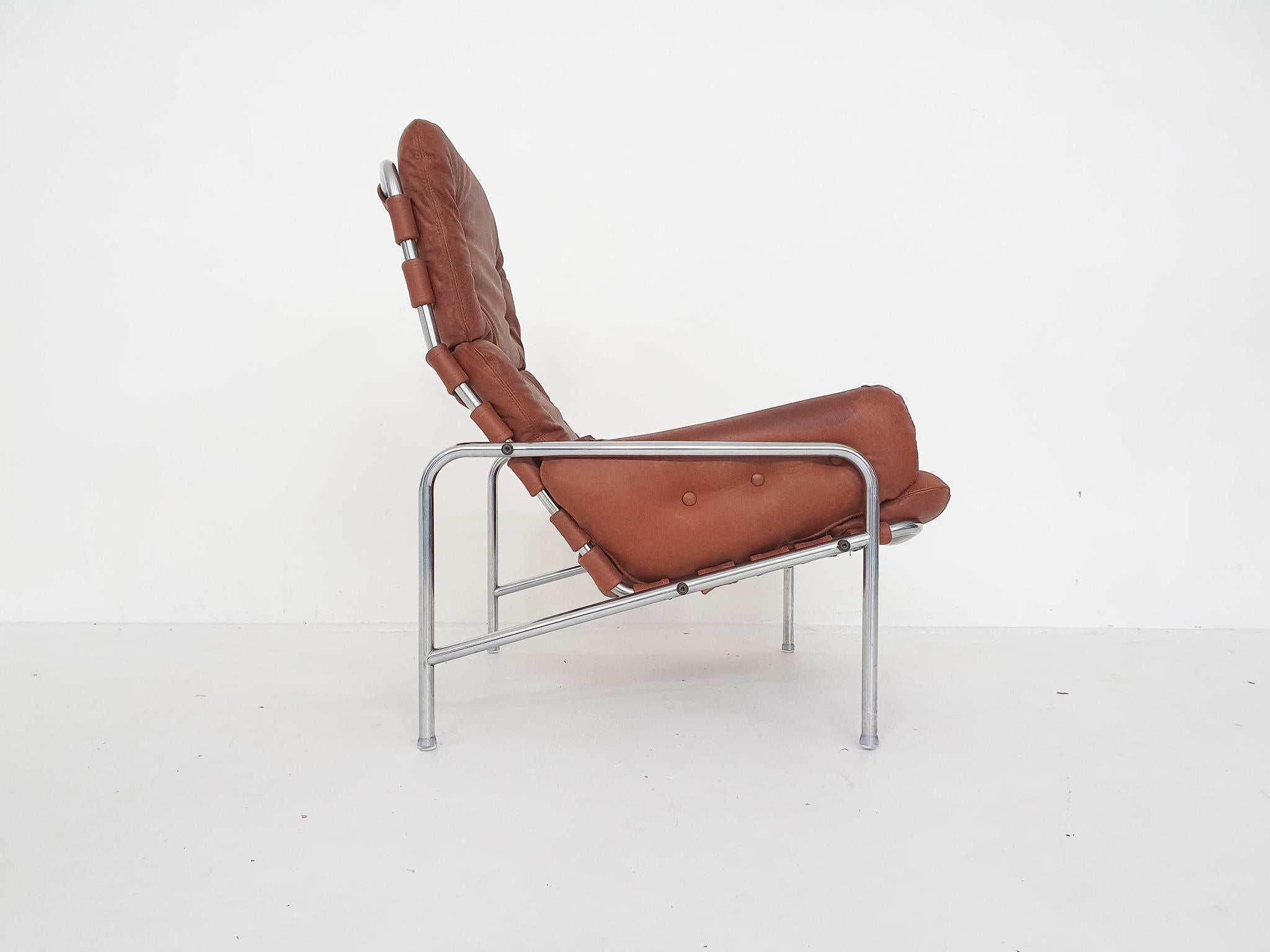 Mid-20th Century “Nagoya” Leather Lounge Chair by Martin Visser for ’t Spectrum, 1969