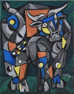Bull, Painting, Acrylic on Canvas