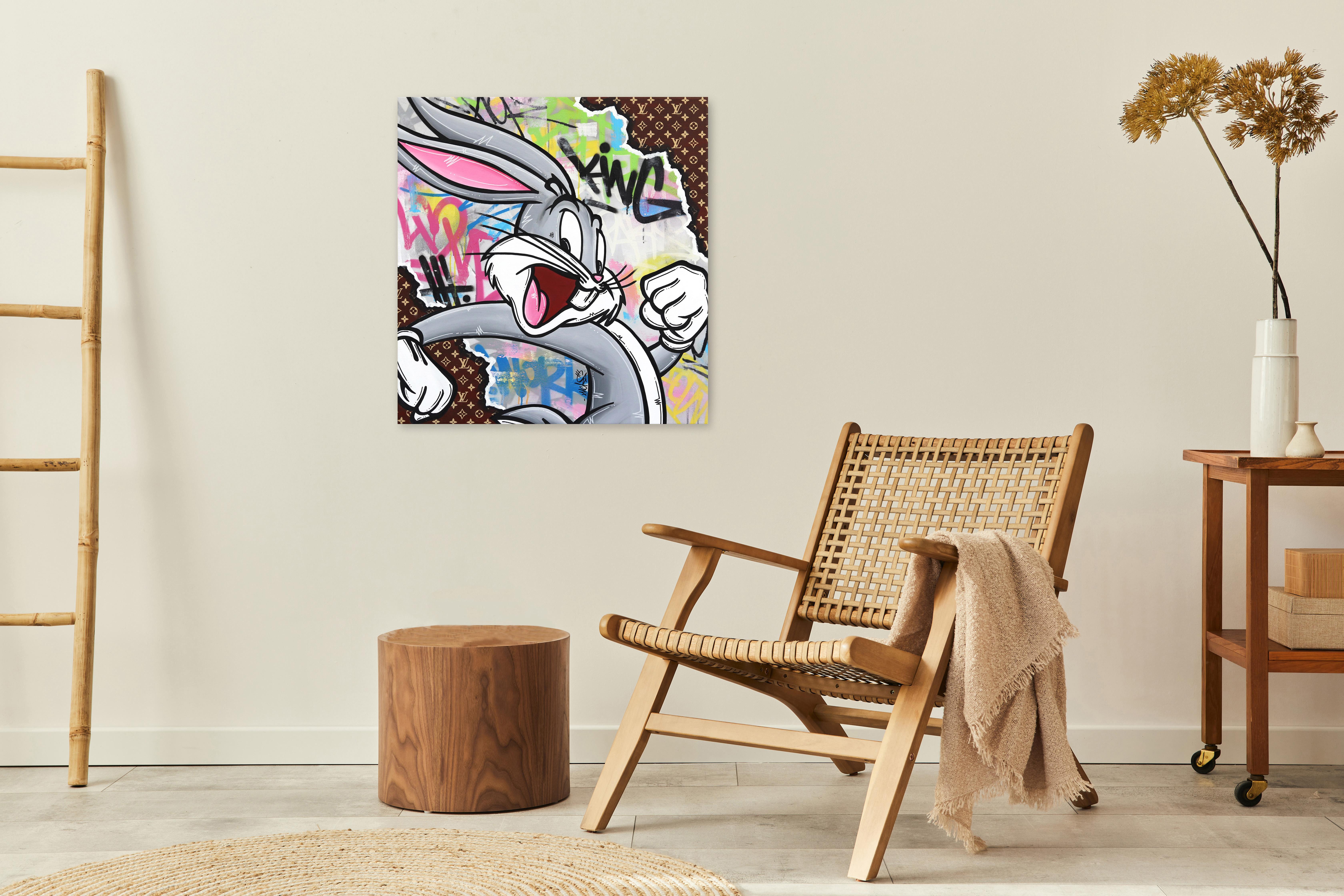 Bugs Bunny Loves Louis Vuitton - Peinture Pop Art originale en vente 3