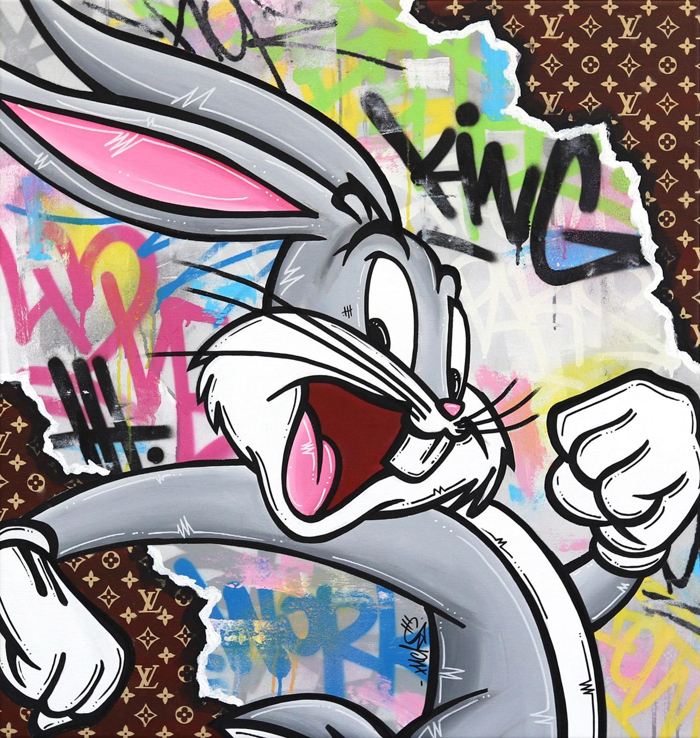 Naguy Claude - Bugs Bunny Loves Louis Vuitton - Original Pop Art Painting  For Sale at 1stDibs
