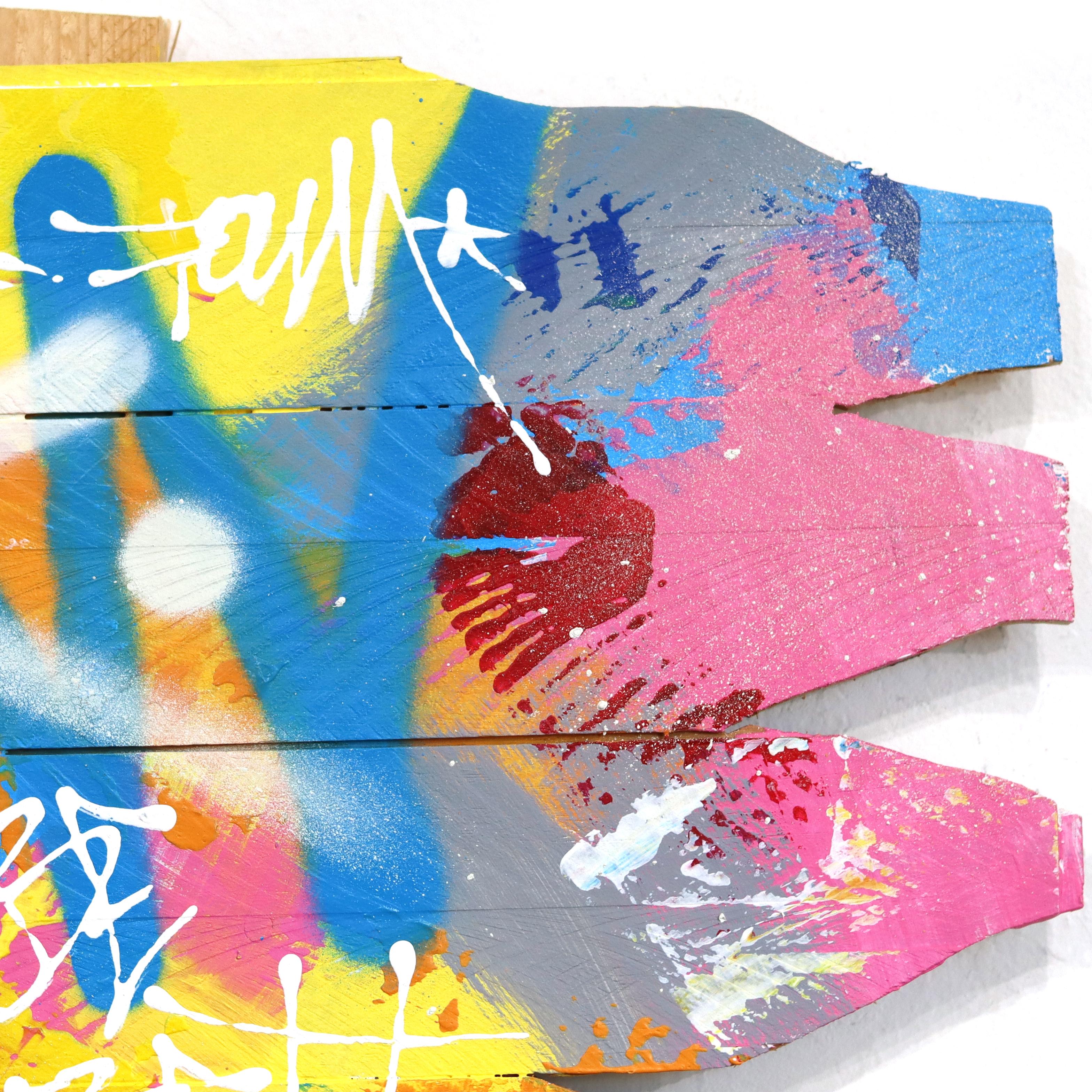 Cash Flow II - Original farbenfrohes Pop-Art-Gemälde mit Cartoon-Charakteren im Angebot 3