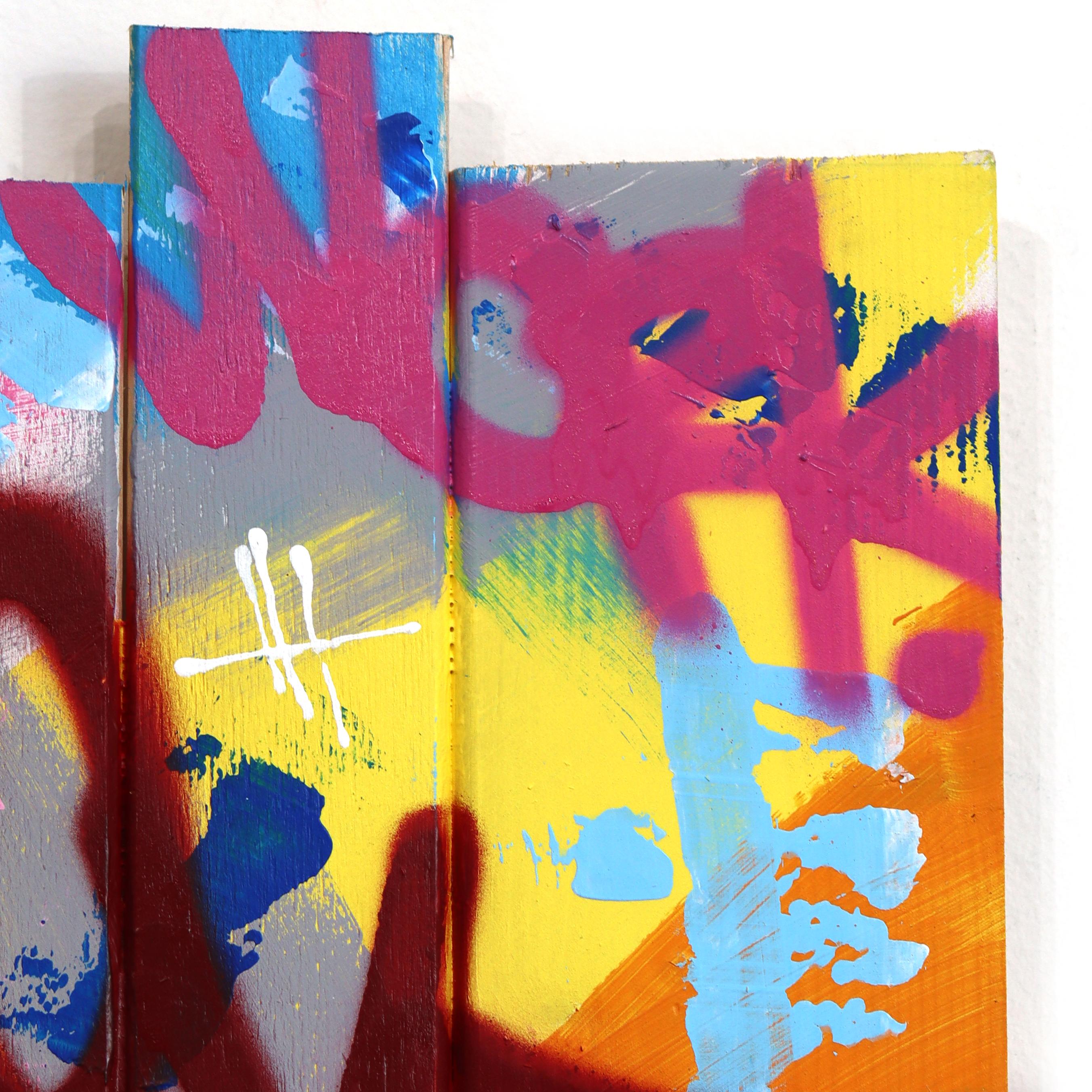 Cash Flow II - Original farbenfrohes Pop-Art-Gemälde mit Cartoon-Charakteren im Angebot 6