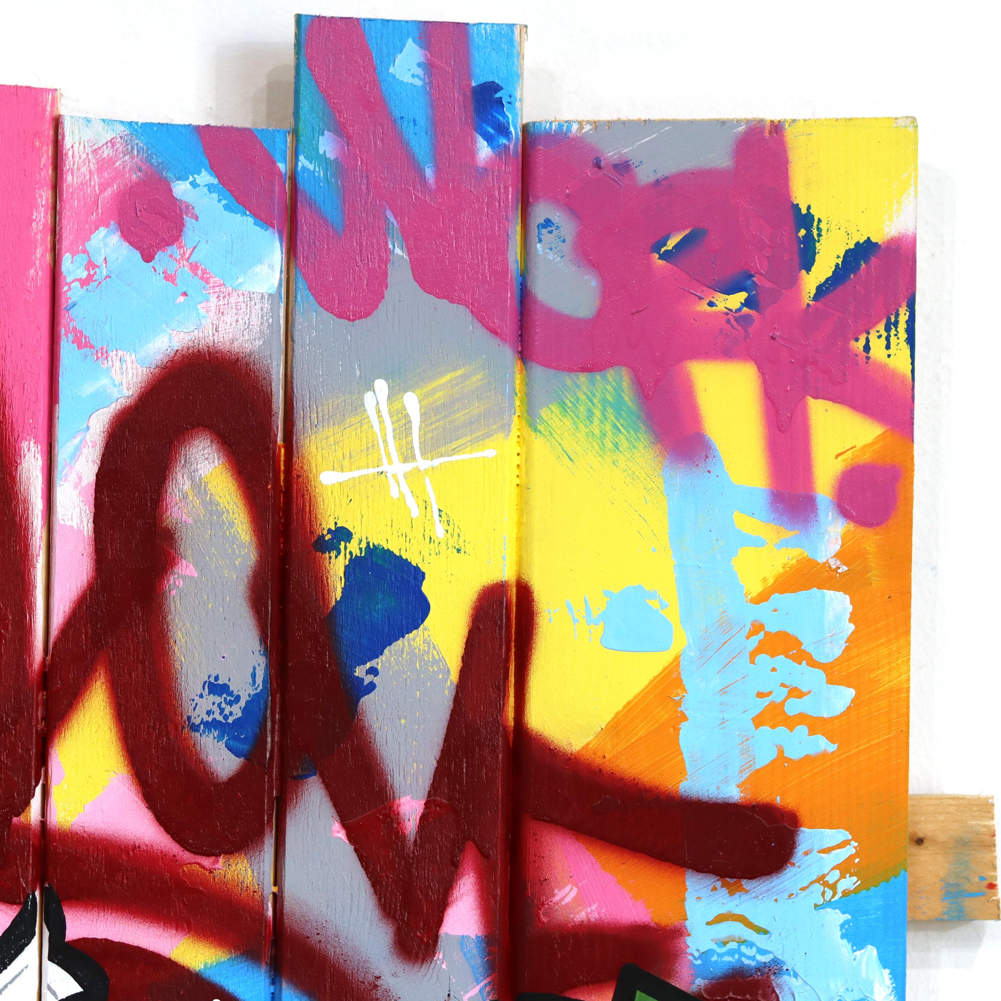 Cash Flow - Pop Art originale colorata e vibrante su Wood con personaggio Looney Tunes in vendita 1