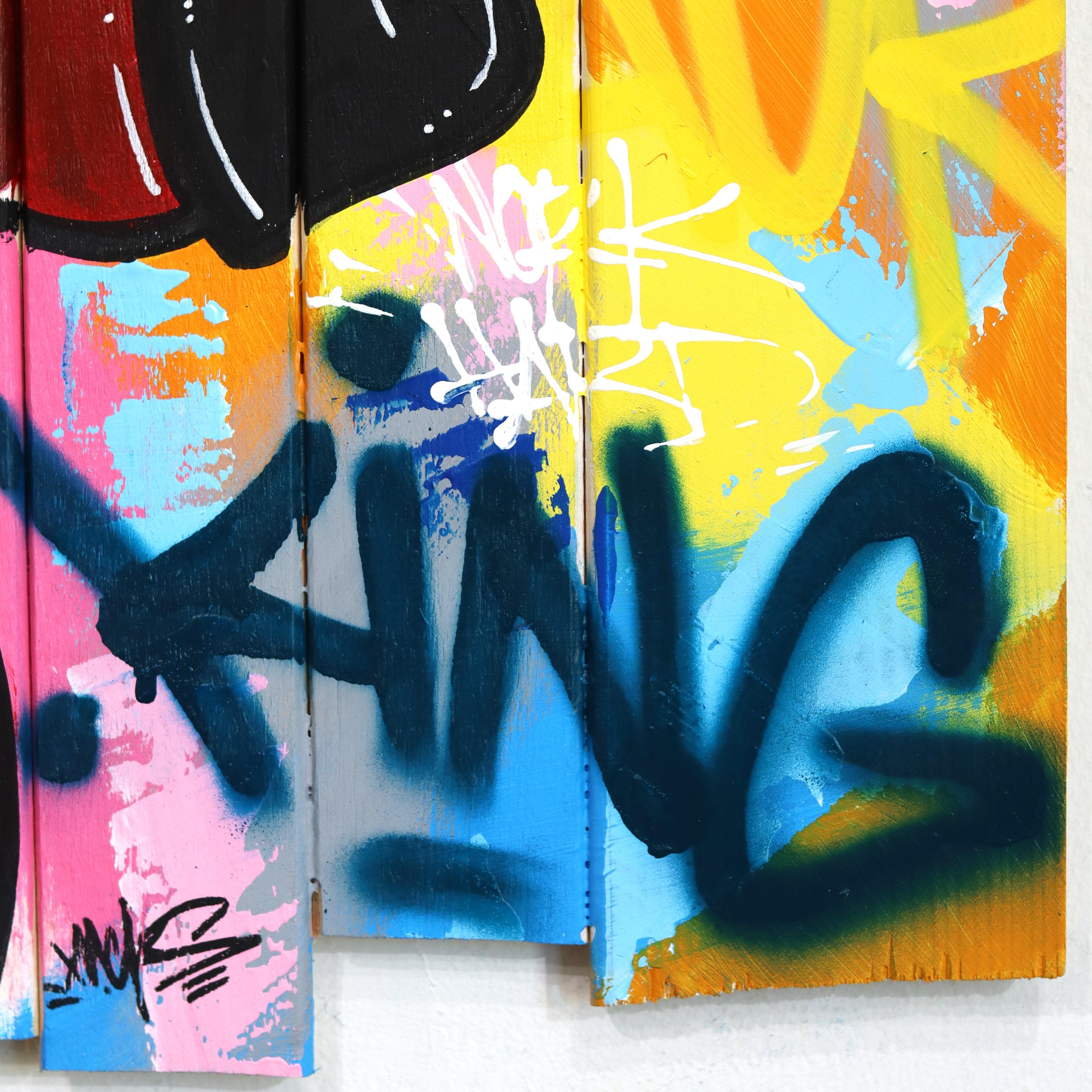 Cash Flow - Pop Art originale colorata e vibrante su Wood con personaggio Looney Tunes in vendita 3