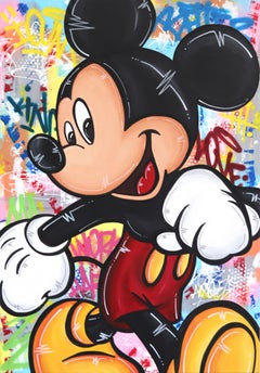 Mickey's Dreamland - Original Pop Art Painting with Cartoon Character