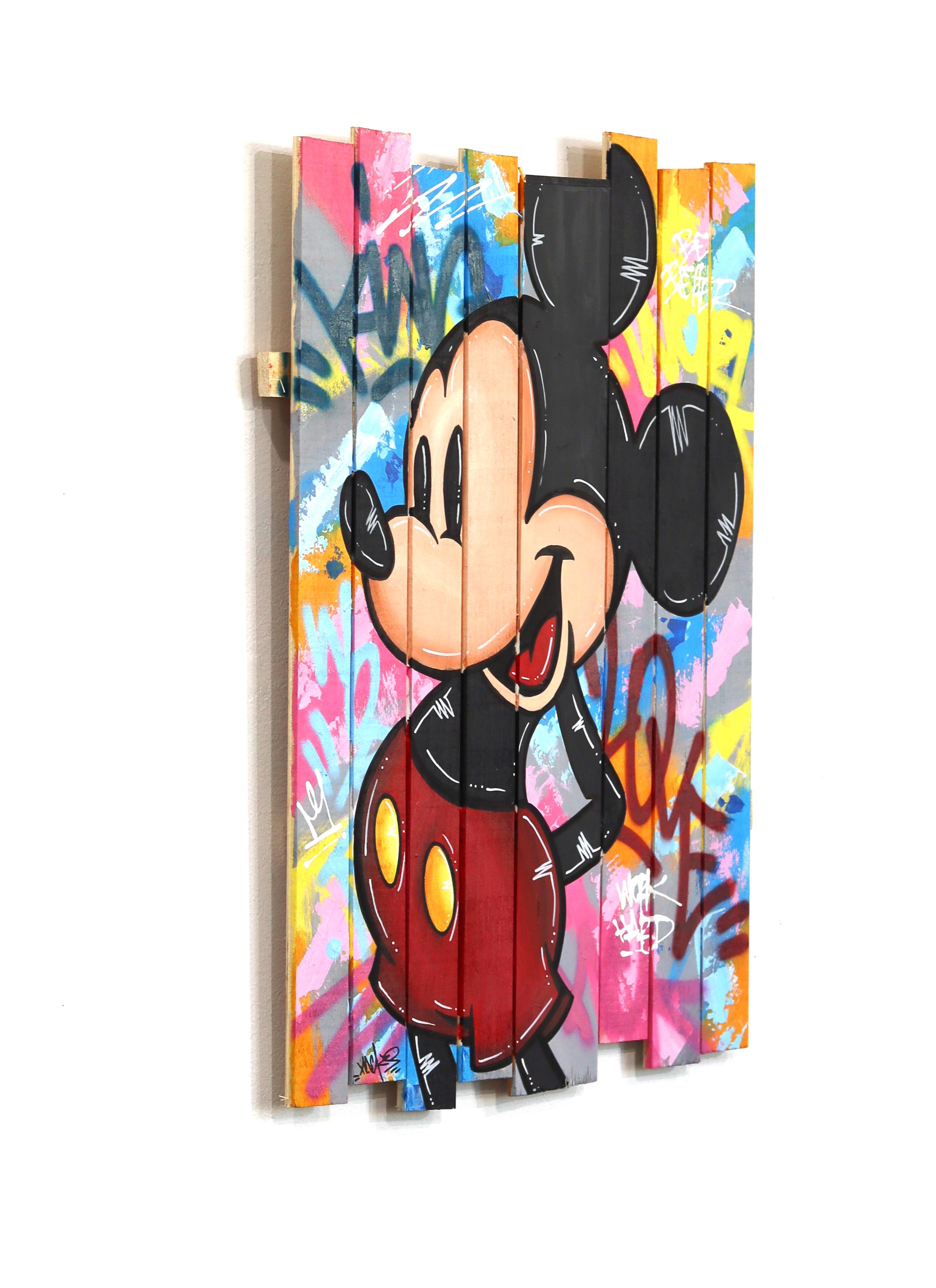 OG Mickey - Original Vibrant Colorful Pop Art Painting with Cartoon Character For Sale 2