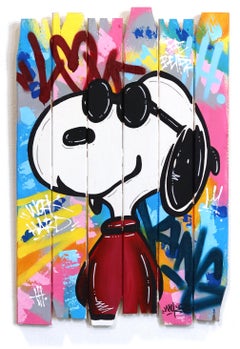 Street Life - Graffiti Pop Art originali e colorati con il cartone animato di Snoopy