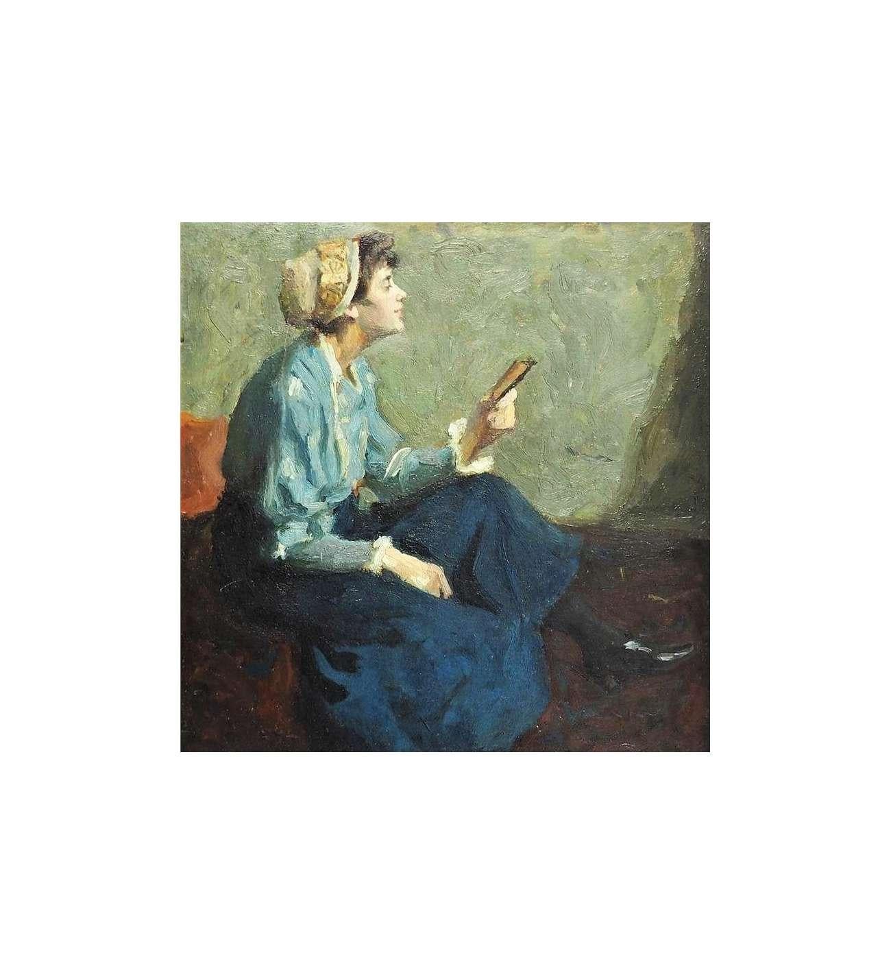 Mujer joven leyendo por Nagy Vilmos