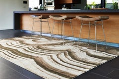 "Nahe - Gray + Cream" /  7'-9" x 13'-7" / Hand-Knotted Wool Rug