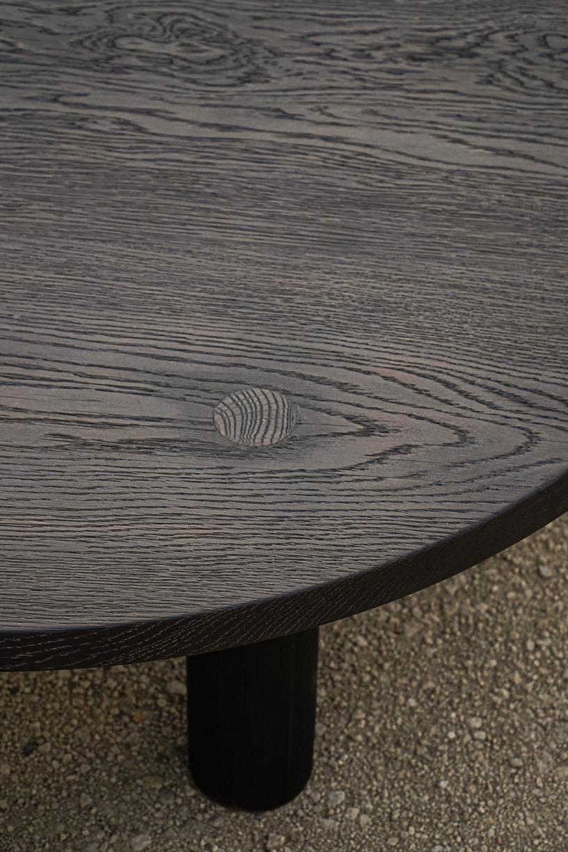 French Nahele Small Burnt Oak Table by La Lune For Sale