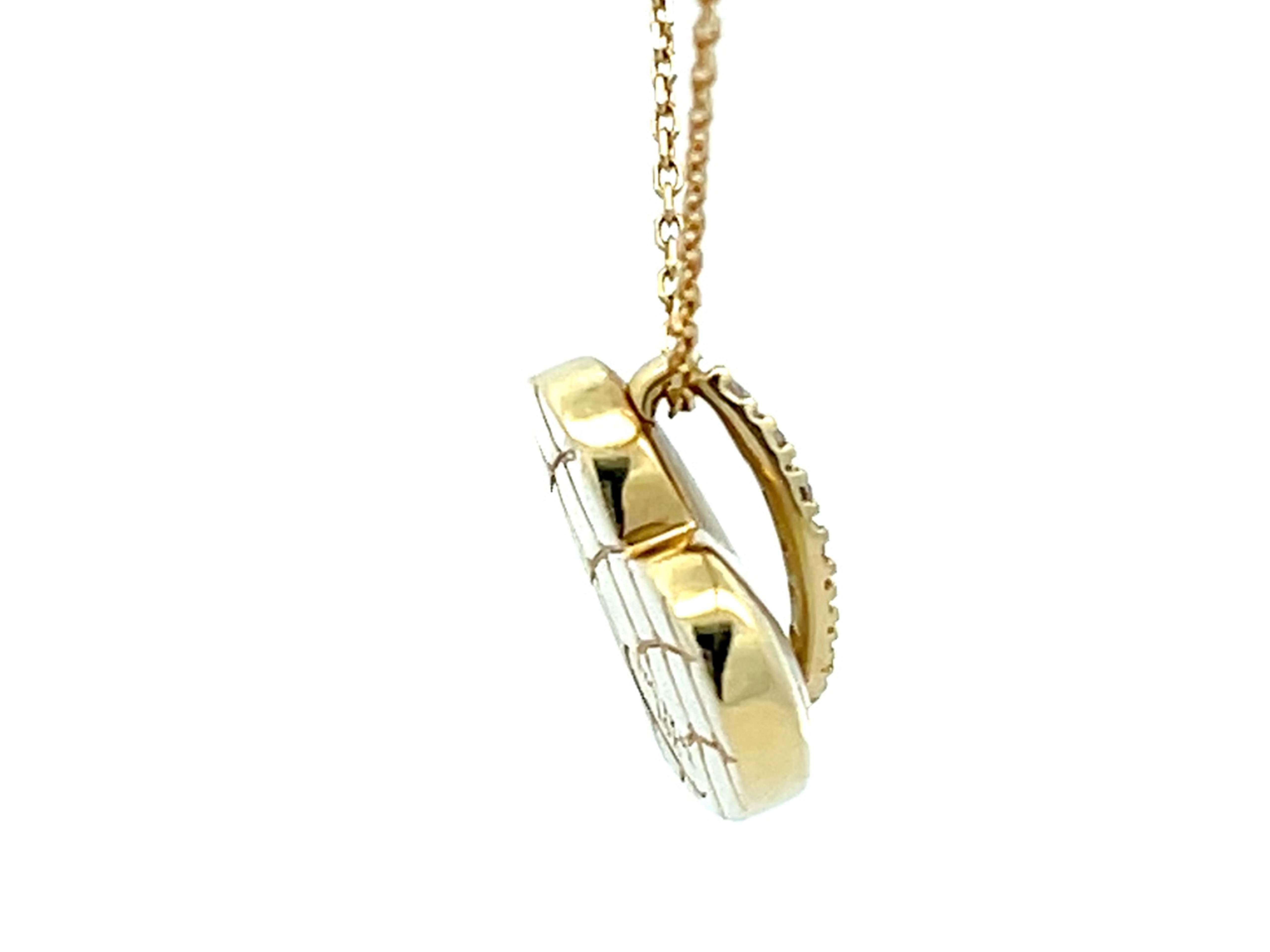 Na Hoku Diamant-Herz-Halskette aus 14 Karat Gelbgold Damen im Angebot