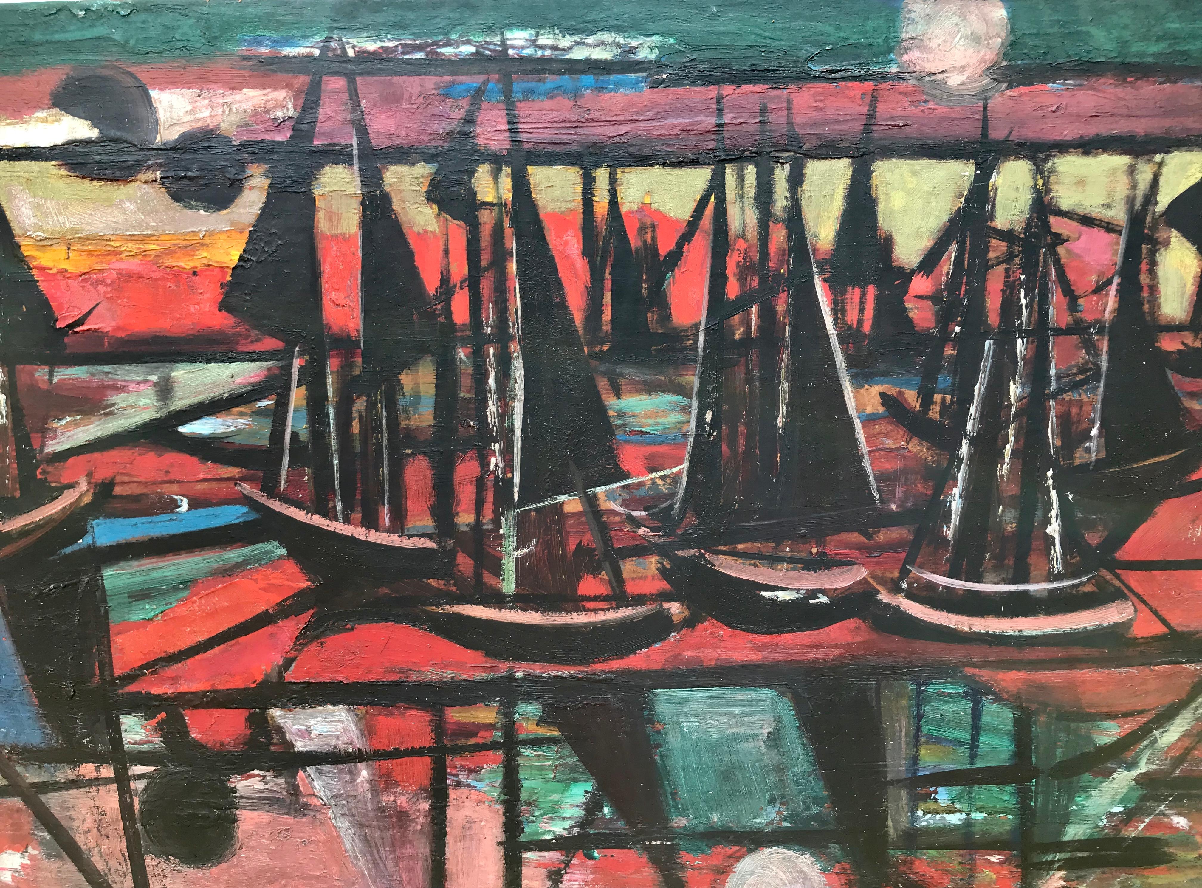 “Abstract Sailing, 1945” - Painting by Nahum Tschacbasov