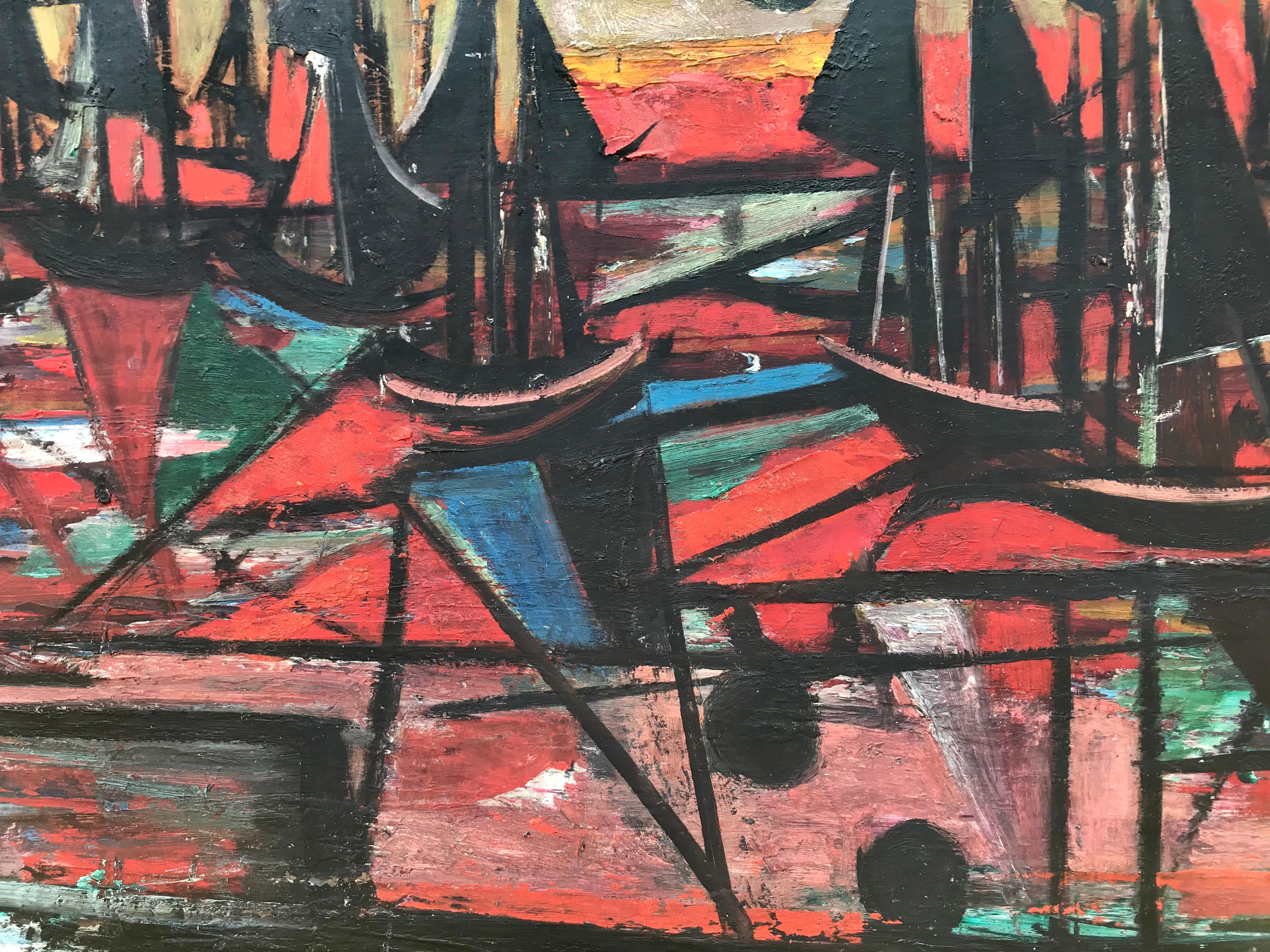 “Abstract Sailing, 1945” - Modern Painting by Nahum Tschacbasov
