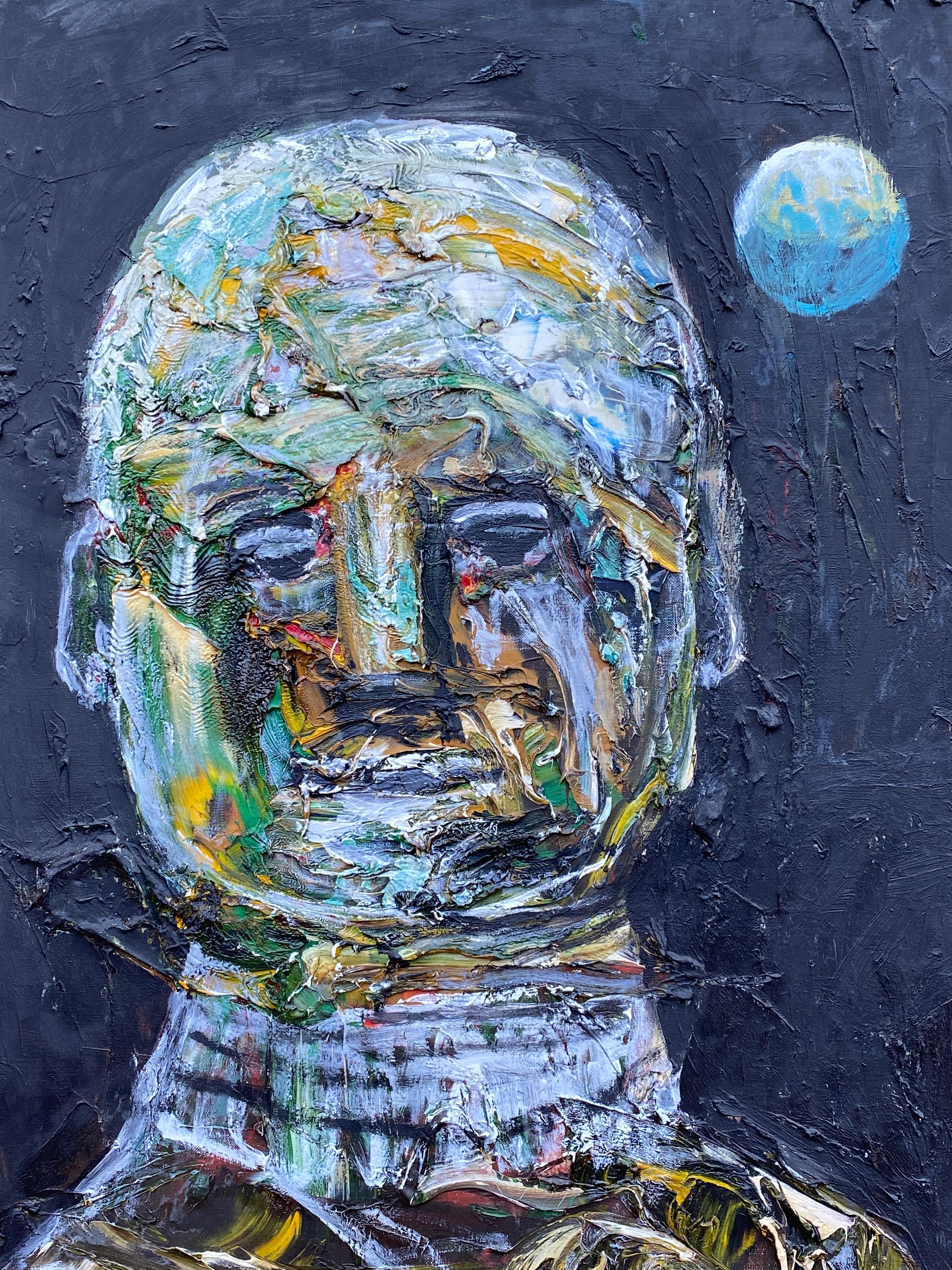 Man and the Moon - Painting by Nahum Tschacbasov