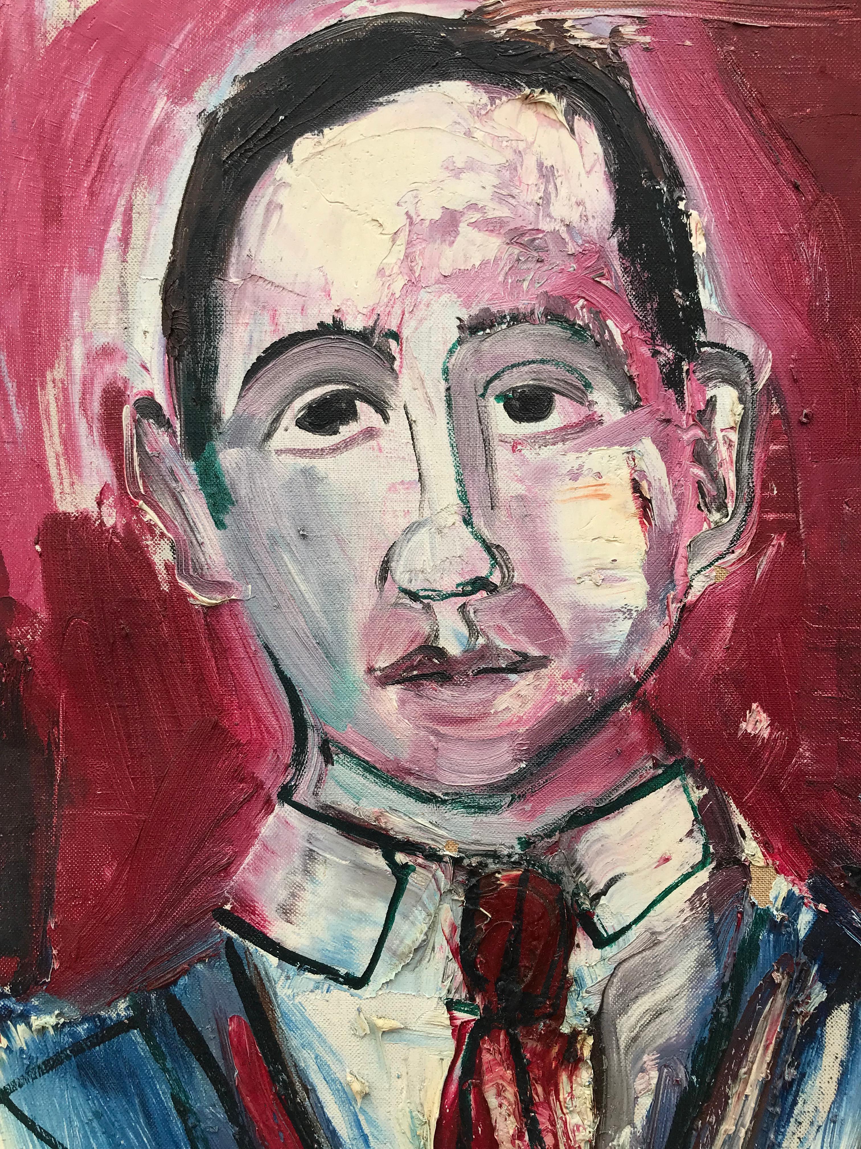 “Portrait of J. Bickel” - Post-Modern Painting by Nahum Tschacbasov