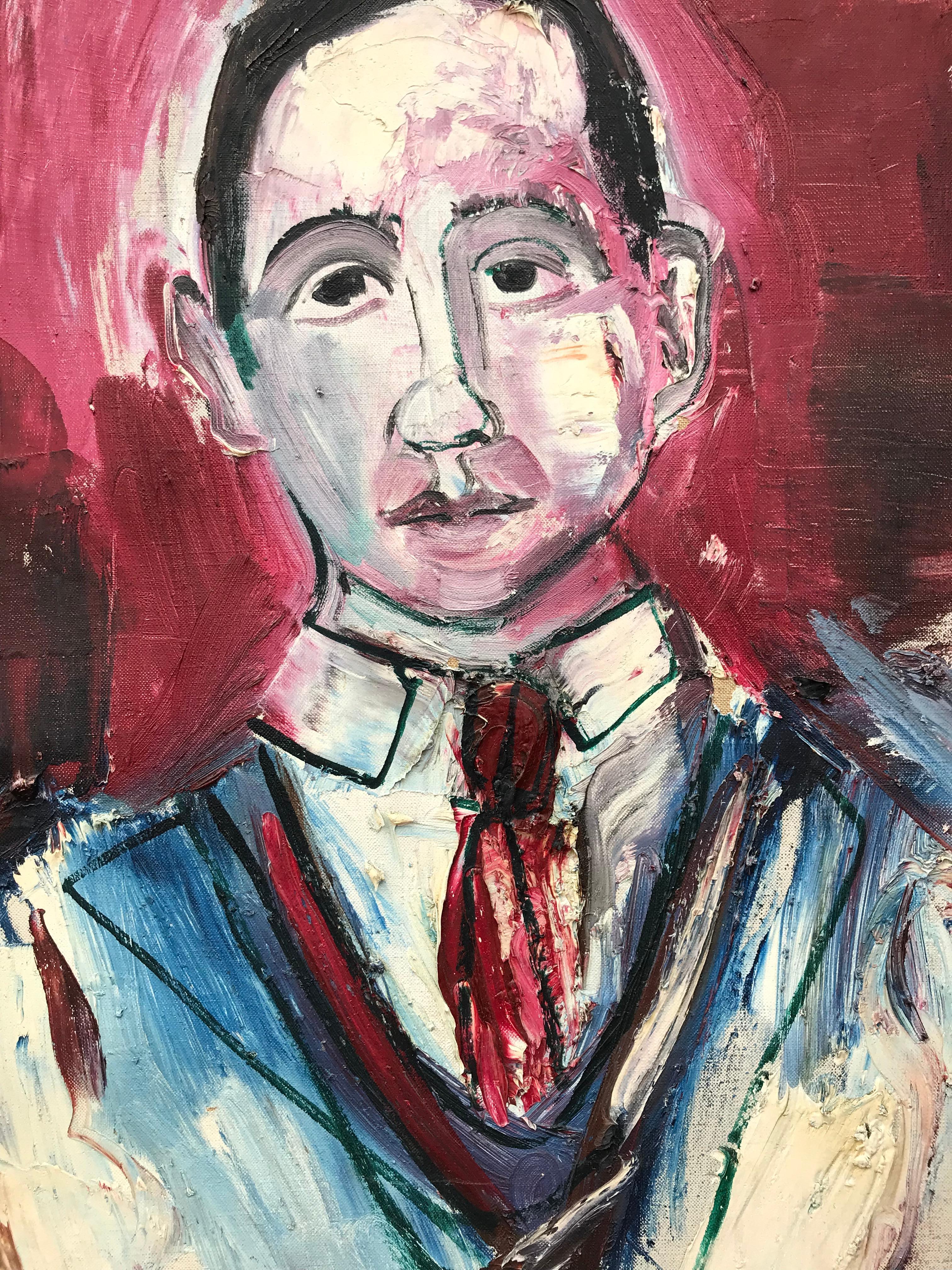 “Portrait of J. Bickel” - Brown Portrait Painting by Nahum Tschacbasov
