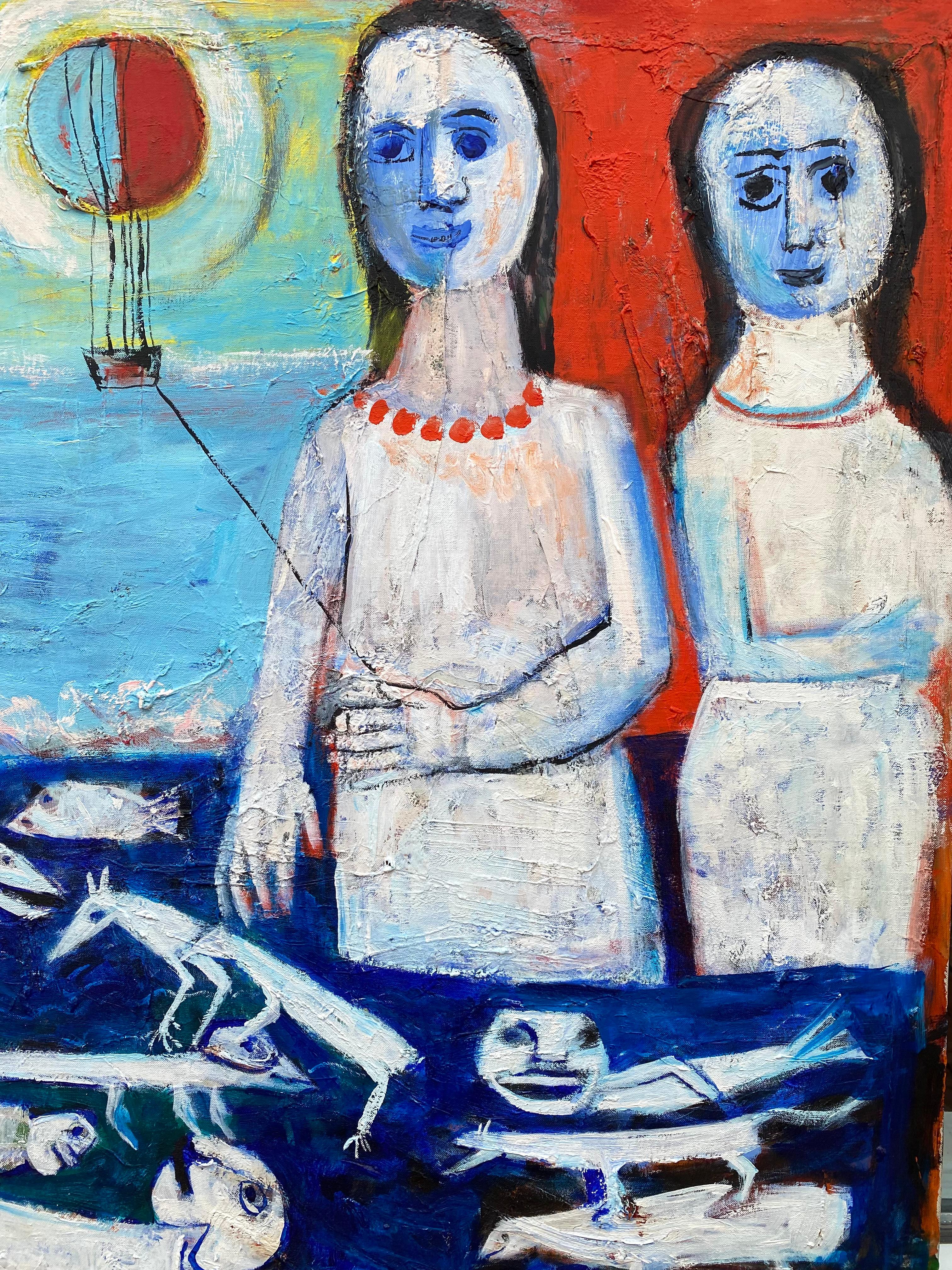 Deux frères et sœurs - Postmoderne Painting par Nahum Tschacbasov