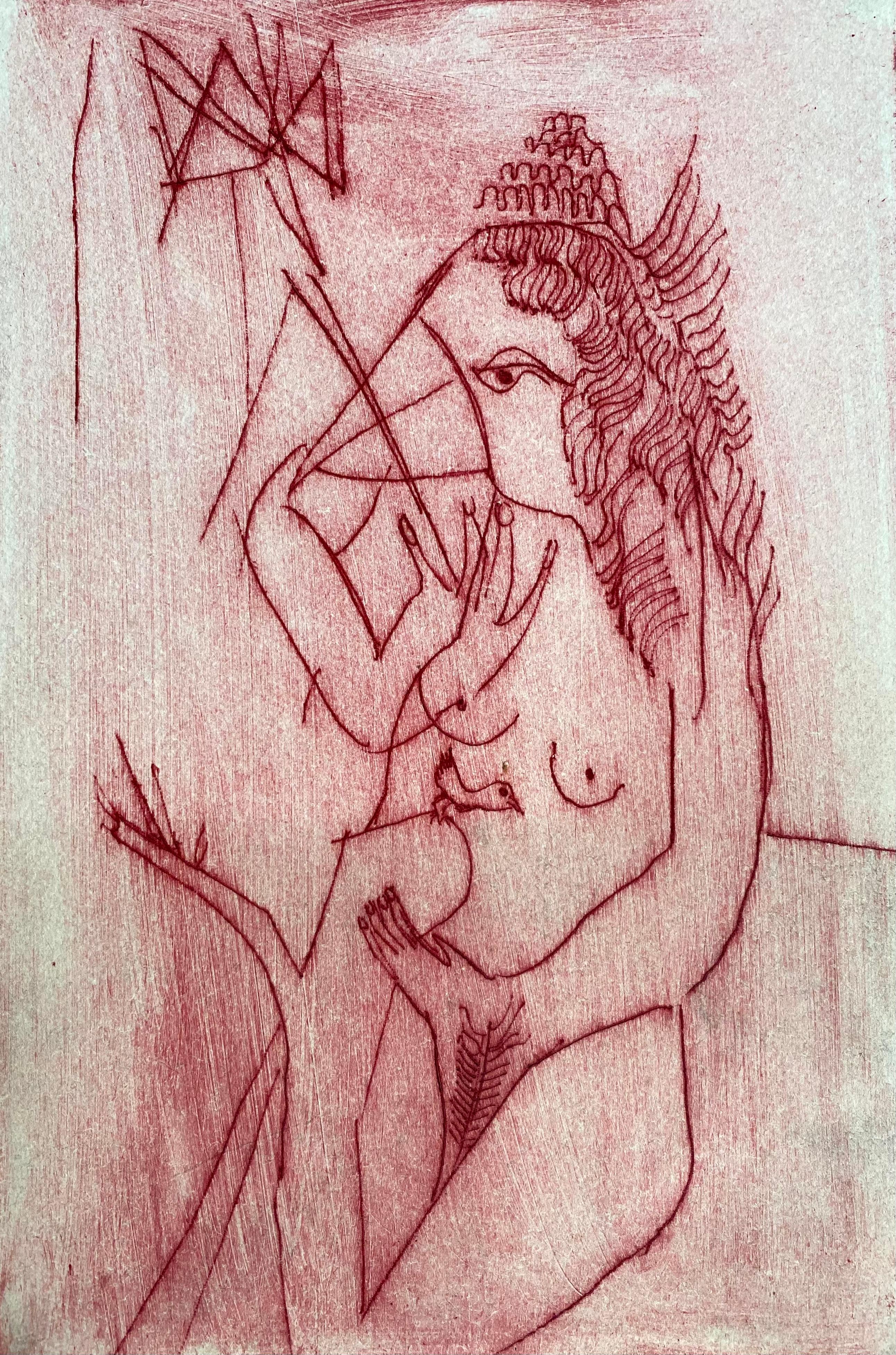 "Sirena con pájaro"
