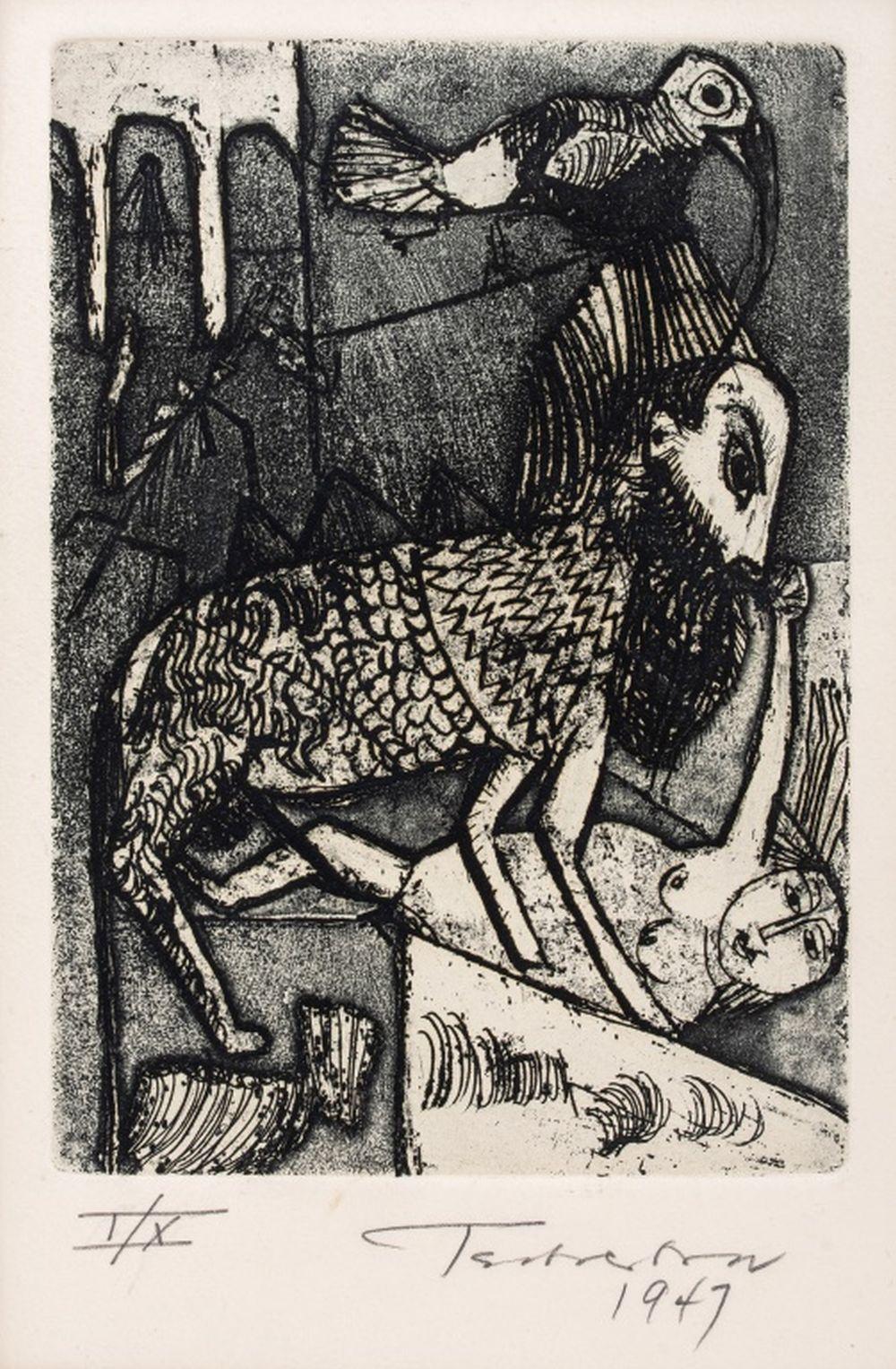 Groupe de figurines nues - Print de Nahum Tschacbasov