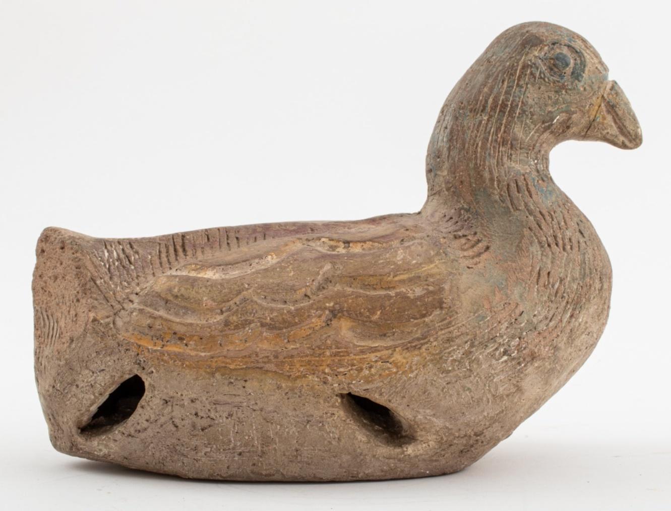 Hand-Crafted Nahum Tschacbasov Ceramic Duck Sculpture For Sale