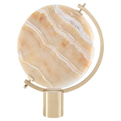 Naia Tabletop Mirror in Honey Onyx Marble by CTRLZAK