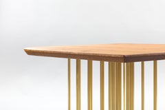 Naiad Designer Wood Coffee Table with Brass or Stainless Steel Leg Custom Made