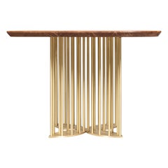 Table de salle à manger Naiad avec pieds en laiton ou en acier inoxydable fabriqués sur mesure