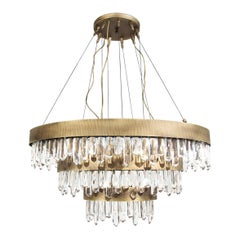 Naicca Chandelier in Aged Brushed Brass by BRABBU