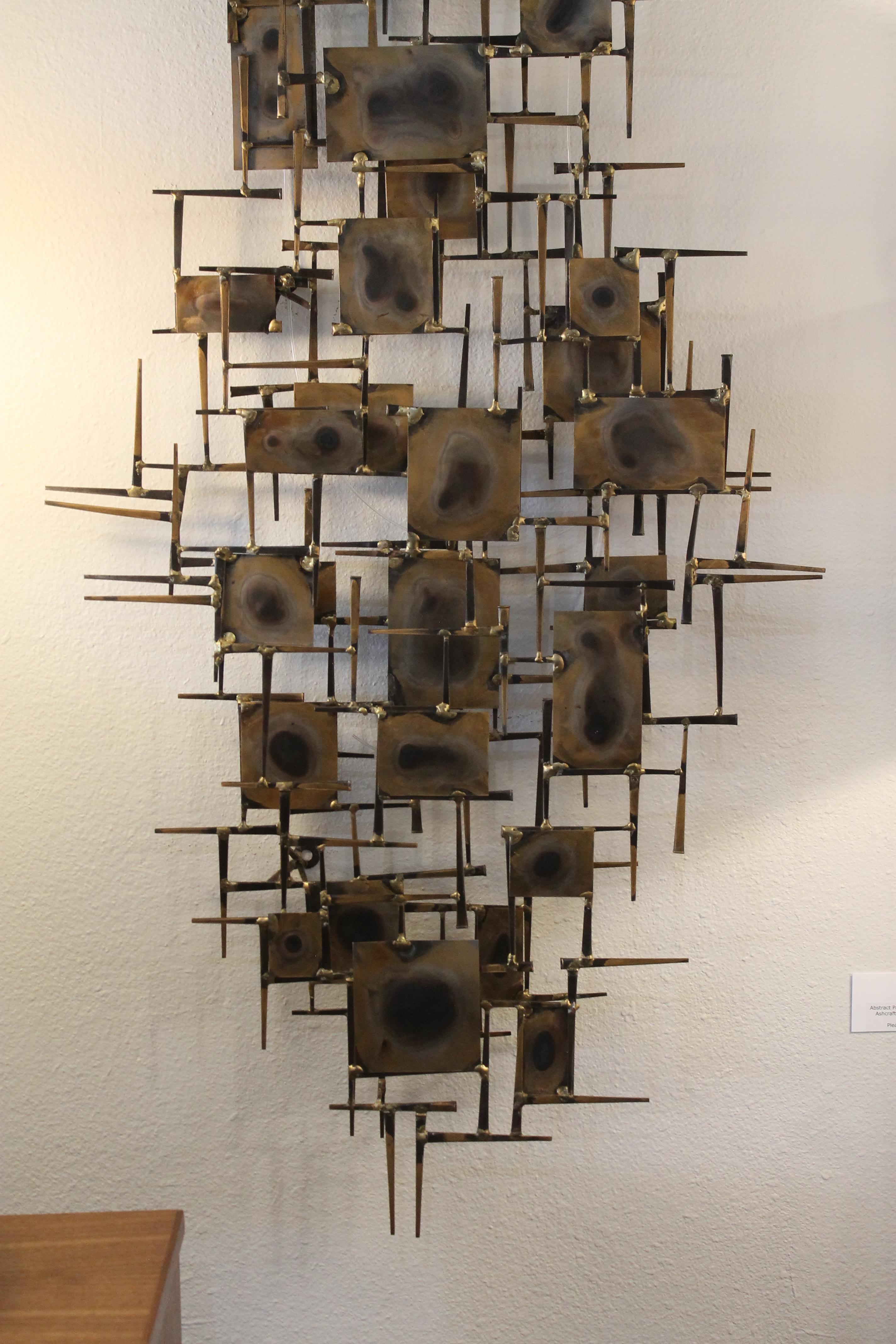 Late 20th Century Nail and Brass Wall Sculpture