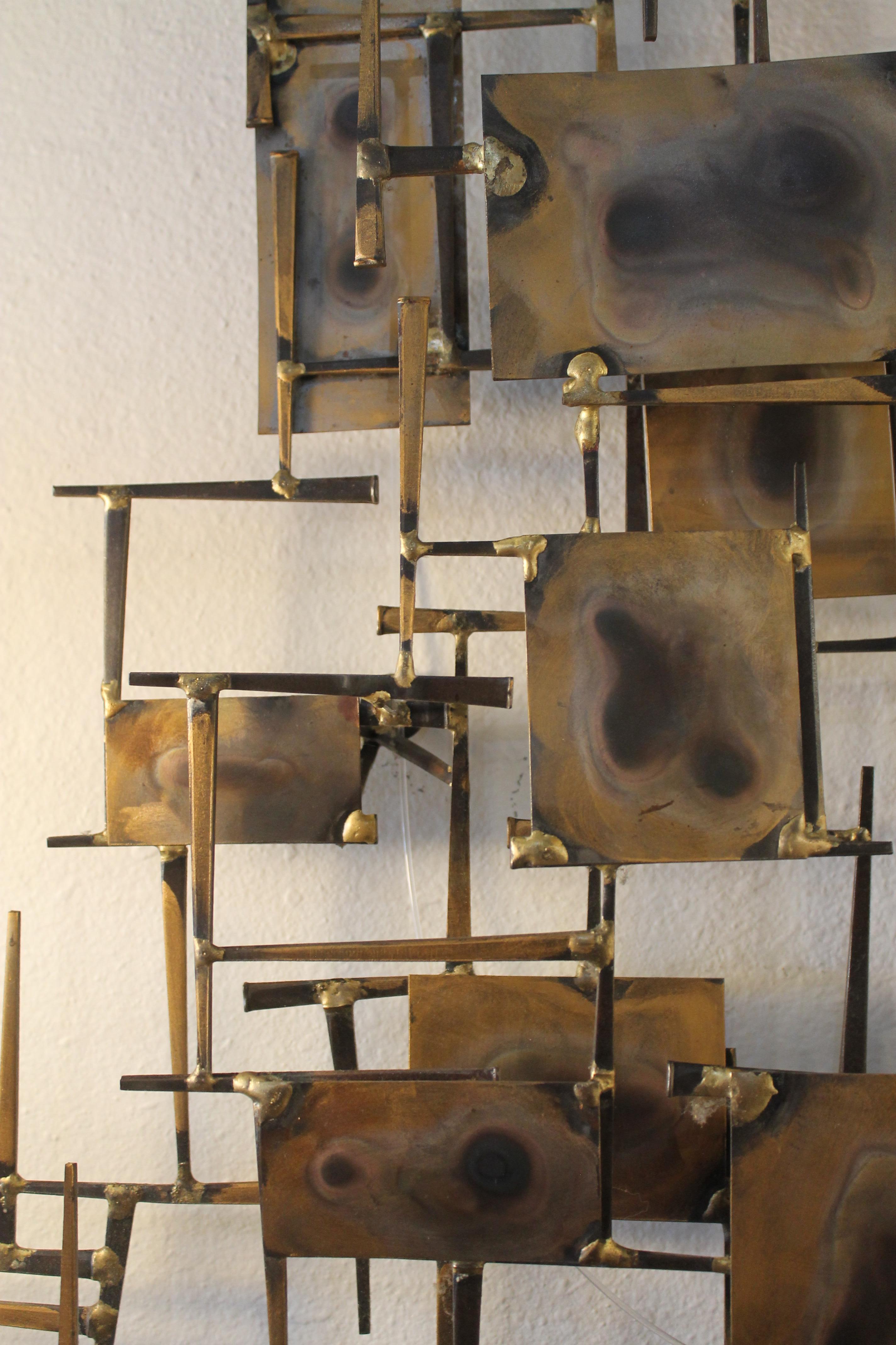 Nail and Brass Wall Sculpture 1