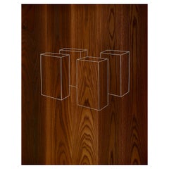 Pièce murale à incrustation de clous n° 13 cendres modifiées thermiquement, étain