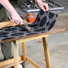 Nail Inlay Wall Piece No. 24 Thermally Modified Maple, Nails