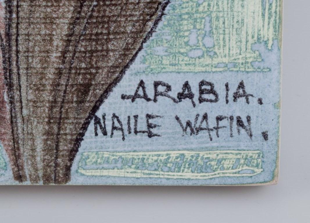 Late 20th Century Naile Wafin for Arabia, Finland. Unique wall plaque with a floral motif For Sale