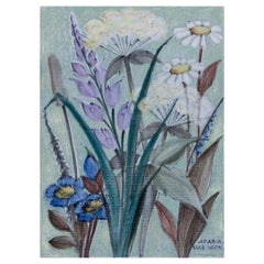 Naile Wafin for Arabia, Finland. Unique wall plaque with a floral motif